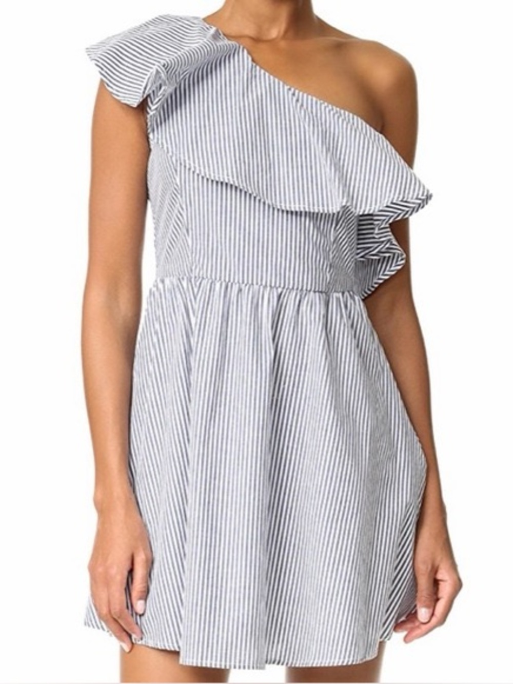 NWT J.O.A. Striped One Shoulder Dress